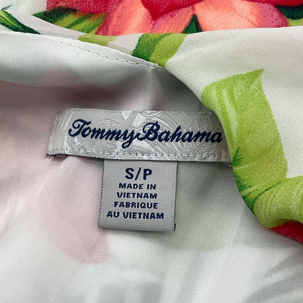 Tommy Bahama Grand Grove Sleeveless Maxi Dress Tropical Ruffled Tie Cord Belt Sm - Picture 8 of 10